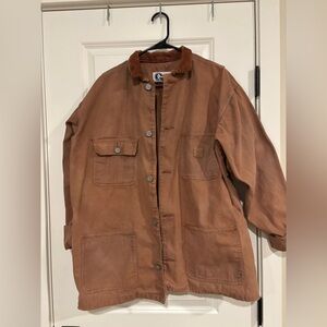 Brown barn jacket with corduroy collar